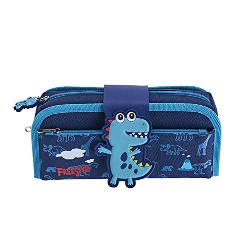 Preisvergleich Produktbild Laelr Dinosaurier Federmäppchen Federtasche,Blau Multifunktions-Federmappe mit Reißverschluss,Grosse Kapazität Mäppchen Bleistift Cases Für Jungen und Mädchen Süß Studenten Schreibwaren, 22.5*10.5*8cm