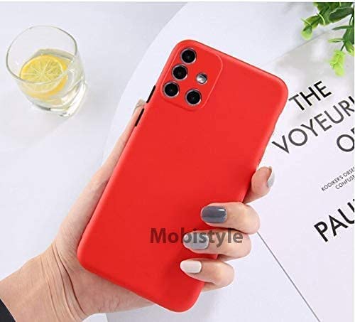 Image of mobistyle Soft Silicone, Individual Camera Protection for Each Lens Shockproof Rubber Full Body Back Cover Case Compatible for Samsung M31s (Red)