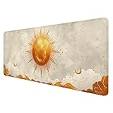大型マウスパッド ゲーミング 80cm x 30cm マウスパッド 太陽 光学式 マウス対応 滑り止め 耐久性 グレー マウスパッド、防水デスクマット、拡張ノンスリップキーボードマウスパッドオフィスデスクパッド いた から選択する複数のサイズ 、底部に滑り止め、洗える、オフィスやゲームでの使用に最適 O-2