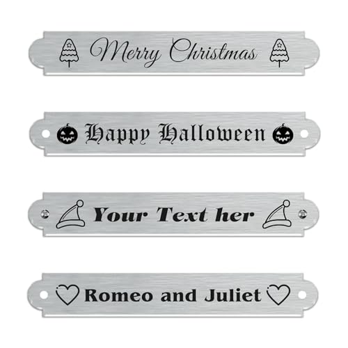 Engraved Custom Name Plate, Personalised Brushed Stainless Steel Plate for Wall Door Decor, Picture Frame, Memorial, Gift, Collectible, 2.5 x 0.35" (Adhesive/Screws)
