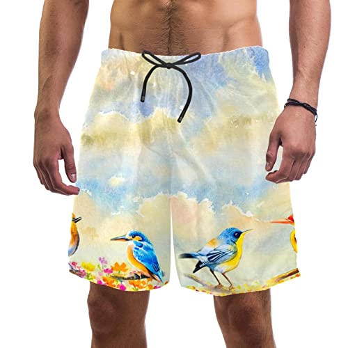 Short de plage à séchage rapide JDEZ : maillots de bain hommes à fleurs tropicales