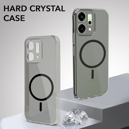 Image of Jkobi Lifetime Anti-Yellow MagSafe Compatible Clear Back Case Cover for Oppo Reno14 5G | Oppo Reno 14 5G (Sleek Hard Crystal | Shockproof and Camera Protection)
