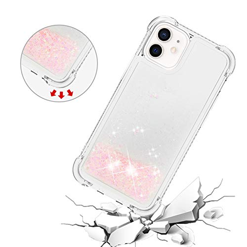 Compatible with iPhone 12 Case Protective Liquid Glitter, Bling Sparkle Flowing Waterfall Liquid Back Cover Soft Rubber TPU Protection Case Glitter Phone Case Scratch Compatible with iPhone 12