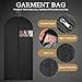 62-Inch Garment Bags Covers,Hanging Clothes Bag, Suit Cover Bags with Clear Window for Hanging Closet Clothes Storage and Travel (Black)