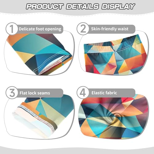 Kids High Waist Colorful Triangle Leggings for Toddler Girls 4T 202b25813