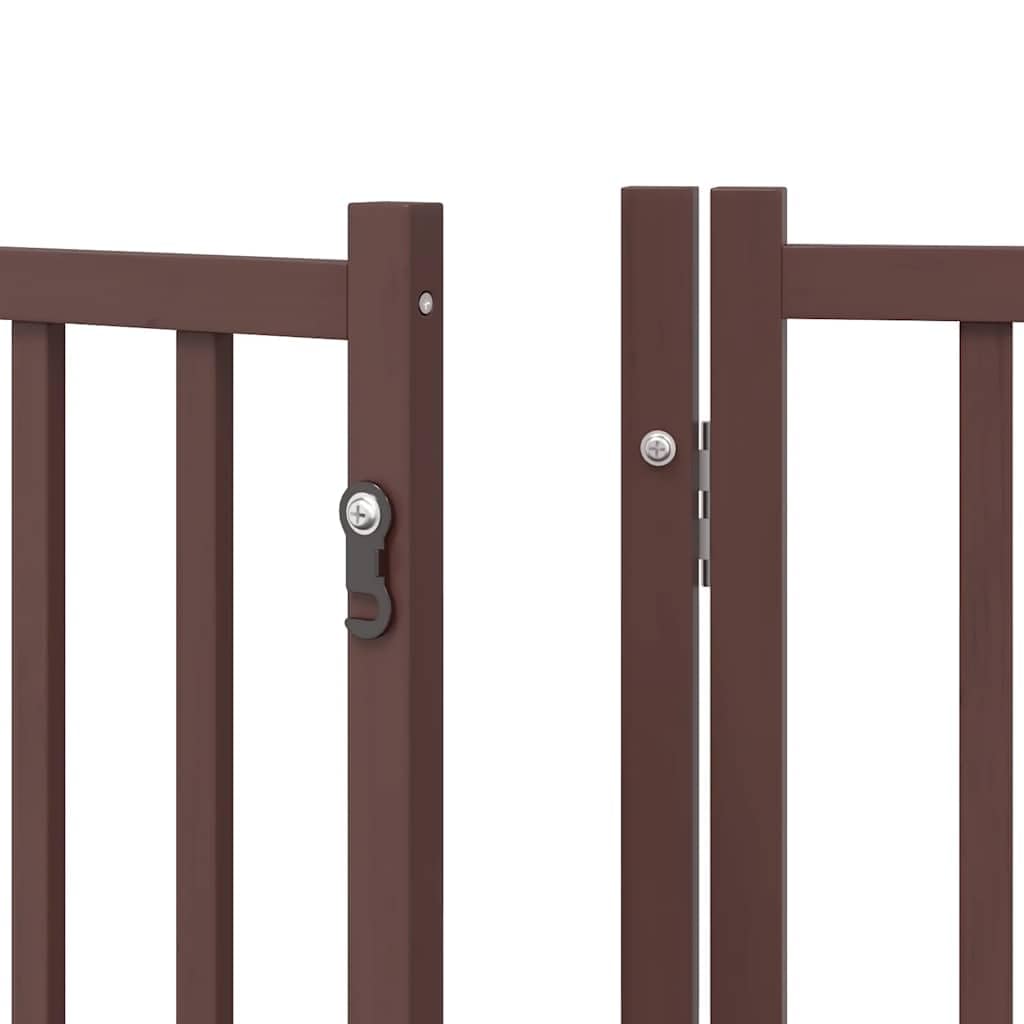 vidaXL Puerta de Perros Plegable 12 Paneles Madera álamo marrón 960 cm