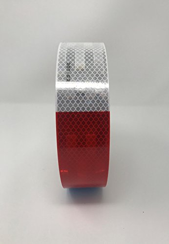 Safe Way Traction 2" X 150' Roll 3M 983 Series Diamond Grade Conspicuity Trailer Dot-C2 Reflective Safety Tape Red & White 6”/ 6” Pattern #TOP1