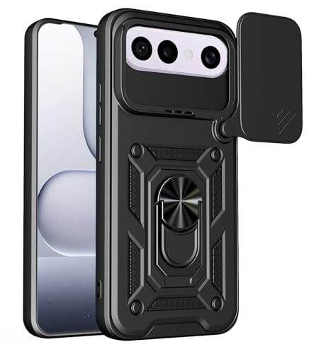 Image of Tough Armor Bumper Back Cover Case for Vivo X300 FE 5G | Sliding Camera Cover, Kickstand & Ring Holder 360 Degree Protection Back Cover Case for Vivo X300 FE 5G - Black