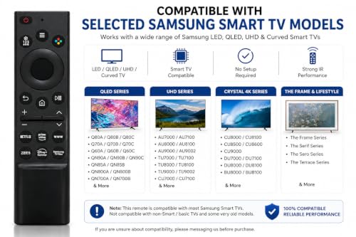 Image of Remote Control Compatible with Samsung Smart TV | Replacement Remote for Samsung LED LCD UHD 4K TVs | RM-L1811 | Exact Key Match | Non-Voice | Hot Keys | 1 Year Warranty