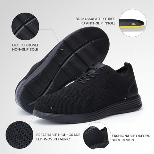 Image of Steel Toe Shoes for Men Lightweight Safety Tennis Shoes Work Sneakers | Oxfords, Breathable, Arch Support, Casual Dress Safety Shoes, Indestructible, Running, Factory
