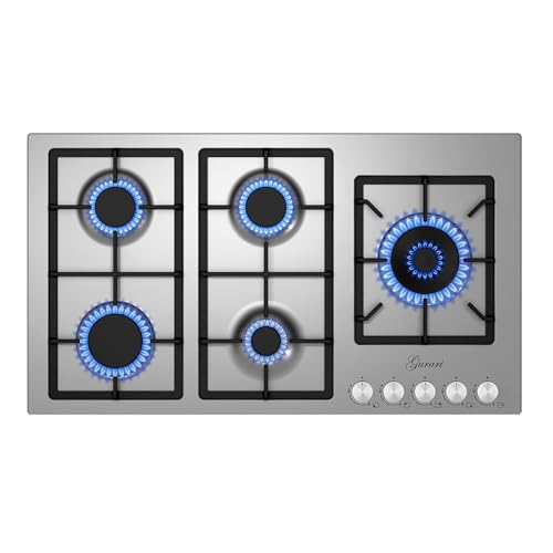 Gurari Gaskochfeld 90 cm Edelstahl FQ 905 VRGL Einbau Gasherd mit...