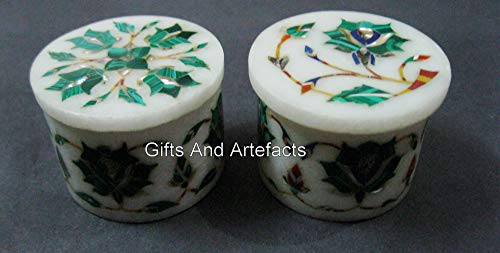 Boîte à bijoux marbre blanc malachite petit format pour rangement alliances