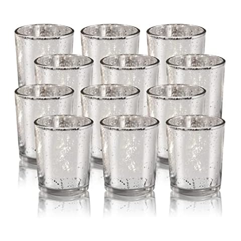 Silber Glas Teelichthalter 12er Set Cover