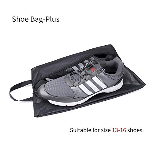 Image of pack all Plus-Sized Shoe Bag for Travel, Water-Resistant Shoe Pouch for Gym, Odor-Resistant Soccer Cleats Bag for Sport (Black, 1-Pack)