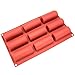 Freshware SM-113RD 9-Cavity Silicone Twinkie, Energy Bar, Muffin, Brownie, Cornbread, Cheesecake, Panna Cotta, Pudding and Jello Shot Mold
