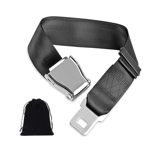 UYUYong Rallonge Ceinture de Sécurité Avion Extension de Ceinture de Sécurité Siège d'avion Réglable 25-76 CM pour Les Voyages Femmes Enceintes Strong- Noir