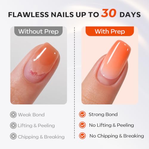 Image of Modelones Nail Dehydrator and Primer Set 15ml 2 Pcs HEMA Free Prep Kit | Acid Free Strong Adhesion Bonder Base Coat for Gel Polish Acrylic X Nail Gel Press On No Lift Long Lasting Home Manicure