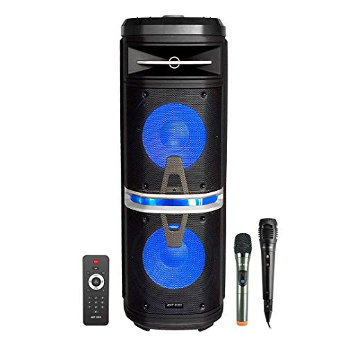 Image of Ant Audio Rock 1500 Party Entertainment Bluetooth Speaker with Karaoke with FM Radio, Micro SD Card, USB, Wired & Wireless Mic, LED Lights & Subwoofer - 150 watt