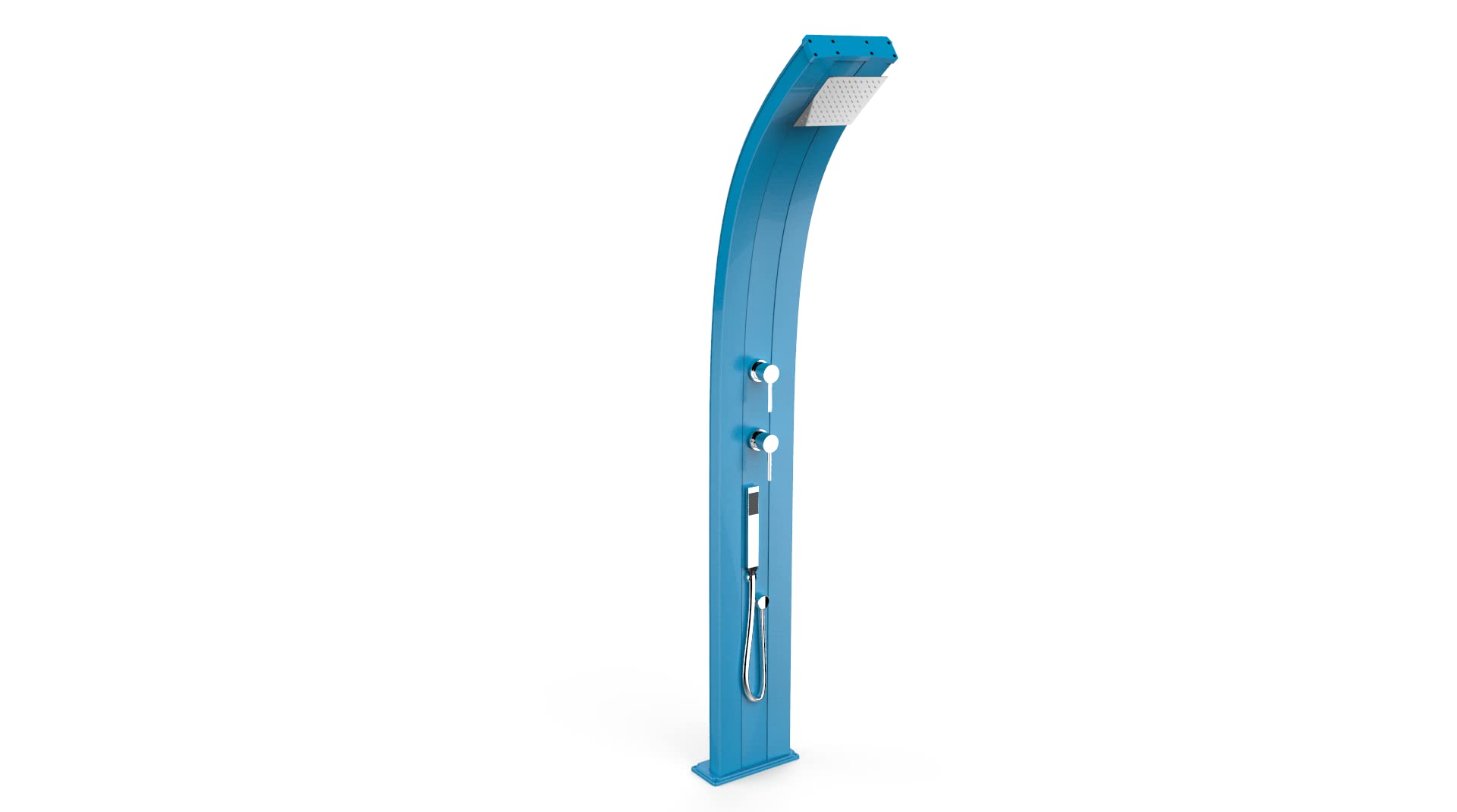 Arkema Design Doccia Solare in Alluminio dal Design Curvo Dada D340/5012 Blu