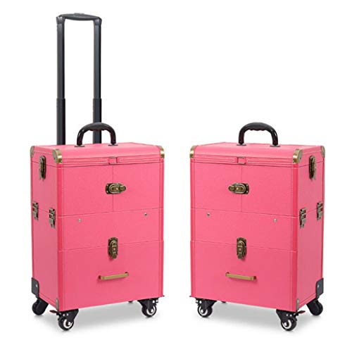 DPPAN Professionell Trolley Kosmetikkoffer, Künstler Make-up Koffer Schminkkoffer mit 360° Rollen zu Kosmetikerinnen…