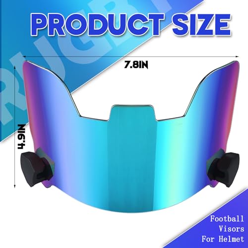 Image of Xuhal 2 Pcs Football Visor for Youth Adult Football Helmet Visor Lacrosse Helmet Eye Shield Eye Protection for Sport(Colorful Green)