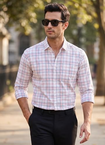 Image of IndoPrimo Men's Stylish Cotton Blend Casual Checks Shirt || Full Sleeve Shirt for Man || Perfect for Casual and Classic Fit & Style || Stylish Everyday Wear