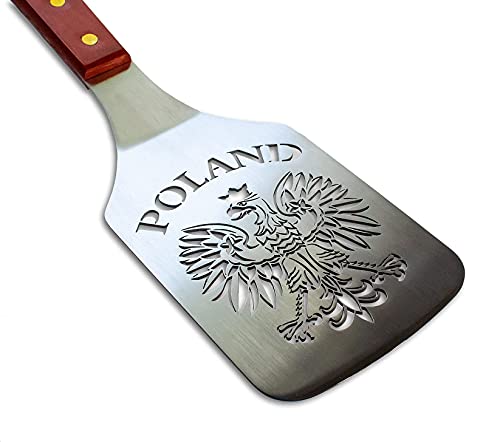 Polart Laser Cut Polish Eagle Wooden Spatula/Turner with Beer Opener 18.5 inches-Stainless Steel Spatula| Polish Gifts|Polish Eagle |Polish Flag| Pierogies| Polish Food |Polish Cooking|Polish Cookbook