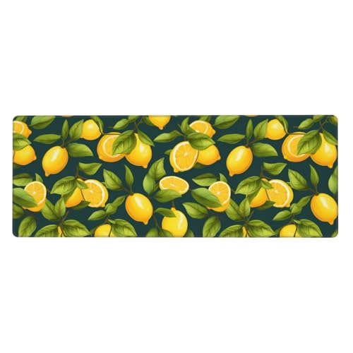 Tapis de souris de jeu pour ordinateur de bureau avec imprimé citron frais pour le télétravail