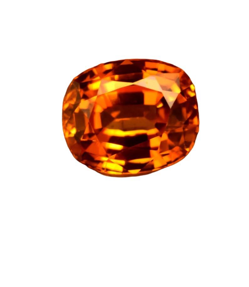 Saphir orange naturel en coussin 12x10mm pour haute joaillerie unique
