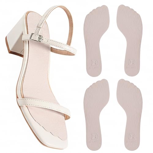 Ultra Thin Shoe Insoles, 2 Pairs Non-Slip High Heel Inserts for Women, Pigskin Material for Sweat Absorption, Size 37-38 for Dress Shoes and Special Occasions
