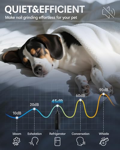 Image of CLIPOP Dog Nail Grinder-Professional 4-Speed Electric USB Rechargeable Pet Nail Trimmer with LED Lights, Quiet /Low Vibration, Painless Paws Grooming & Smoothing for Small to Large Dogs /Cats (Black)