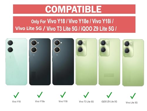 Image of Vintage Magnatic Closer Matte Leather Flip Cover for Compatible Model with Vivo V2356 / Y18 / iQOO Z9 Lite - Tan Brown