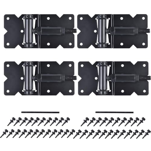 Image of Self Closing Gate Hinges Heavy Duty, 90 Degree Adjustable, 4Pcs