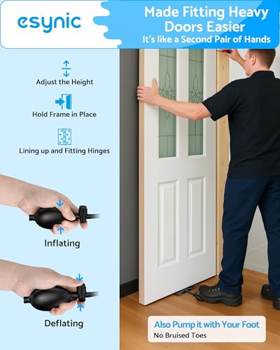 Image of eSynic 4 Pack Air Wedge Bags Kit with 8 Wedges-Up to 10000 Using Times | 300lbs Load-bearing Durable TPU Air Bags Lifting Tool with Quick-Release Valve-2.4 inch Lift Height-for Door /Window Install