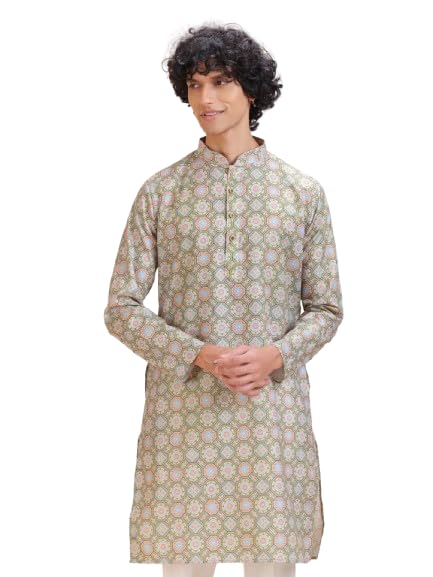 Men's Printed Cotton Kurta | Regular Fit Ethnic Wear for Men | Full Sleeve Mandarin Collar Traditional Kurta | Festive, Casual, Cultural & Celebration Wear-picture-26