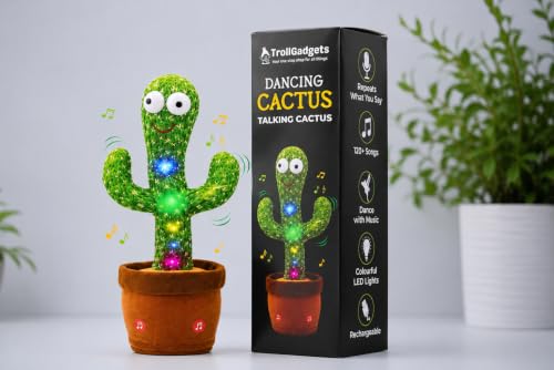Image of TrollGadgets Talking Dancing Cactus Toy for Kids with Singing, Recording & Repeat Function | Songs, LED Lights, Interactive Musical Toy | Funny Educational Baby Toy & Home Decor Gift for Boys & Girls