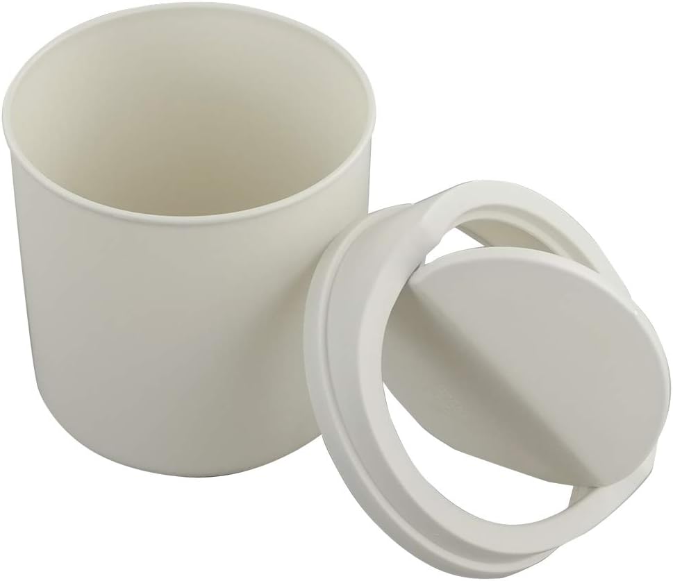 Cadineer Desktop Bin, Mini Trash Can With Swing Top Lid, Small Dustbin (White)