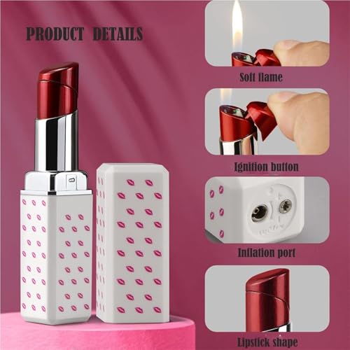 Encendedor con forma de lápiz labial blanco miniatura 2