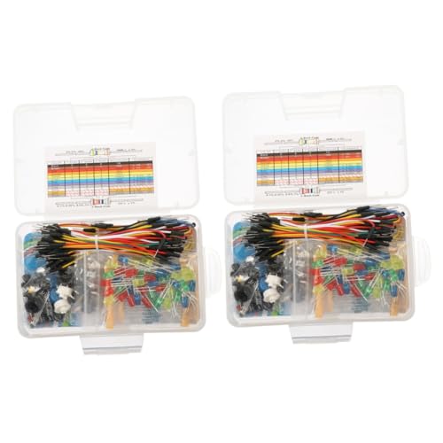 Kit composants électroniques Healvian 2 ensembles de résistances et condensateurs pour breadboard