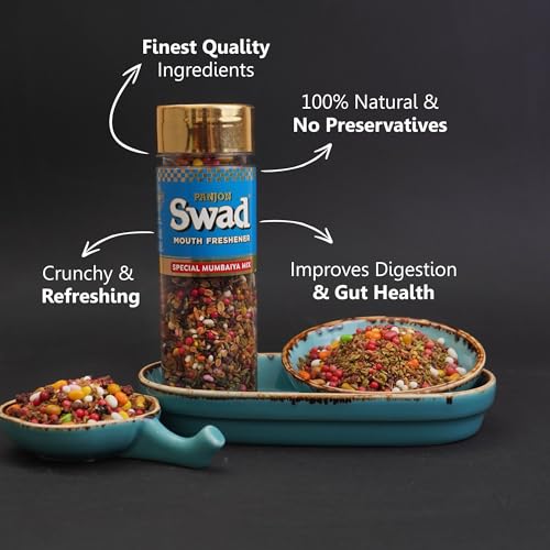 PANJON SWAD Mumbaiya Mix Mukhwas Digestive Mouth Freshener, Hygienically Packed Traditional Pachak, Tasty Mouthfresheners, After-Meal Snack, Dry Mukhwas (130 Grams)(Pack Of 3)