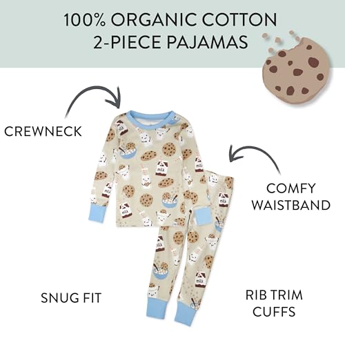 HonestBaby 4 Piece Pajamas Sleepwear Pjs 100% Organic Cotton for Infant Baby and Toddler Boys, Girls, Unisex2