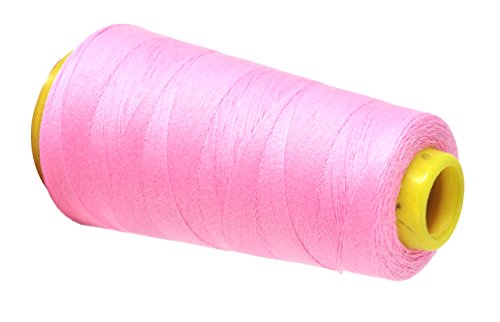 Image of Mandala Crafts Pink Thread Cones for Machine and Hand Quilting - 2400 Yds 50 WT Multiple Purpose Mercerized 100% Cotton Threads for Sewing Machine Serger Embroidery