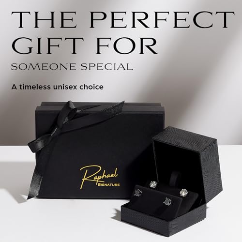 Moissanite earrings, 14K Black and White Gold plated 925 sterling silver, D Color VVS1 Clarity, 2 pairs in a Signature set, Luxury gift box for Women and Men2