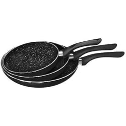Sartenes New Line Juego de 3 sartenes Royalty Line con revestimiento de piedra – Black