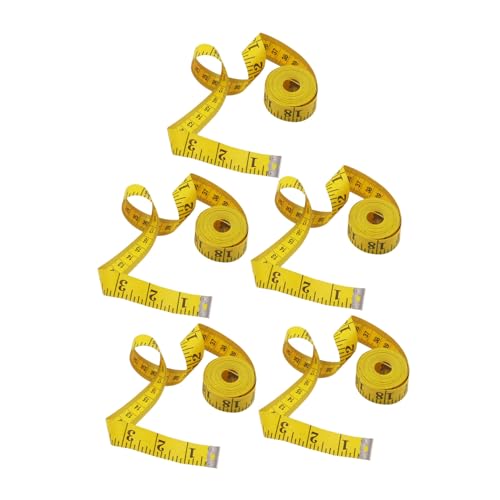 GARVALON 5個加厚?尺 両面スケール 柔軟な布用メジャー 裁縫向けソフトテープ 洋裁 布地 衣服計測用