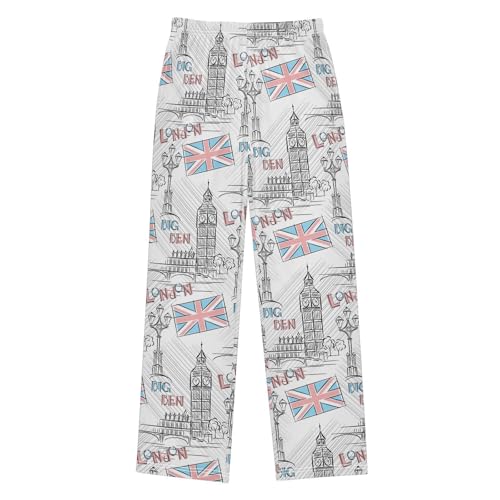 Pajamas Pants Soft England Long Sleep Pjs Lounge Pajama Bottoms Elastic Waist with Pockets