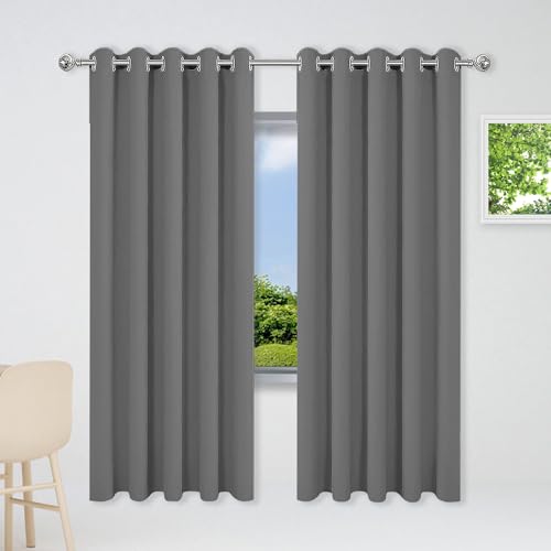 AMZERO Cortinas Salon con Ojales 1 Piezas 200 x 250 cm Termicas Aislantes Frio y Calor 1 Pezzi Tende Termiche Invernali Finestra para Sala de Estar, Gris Oscuro
