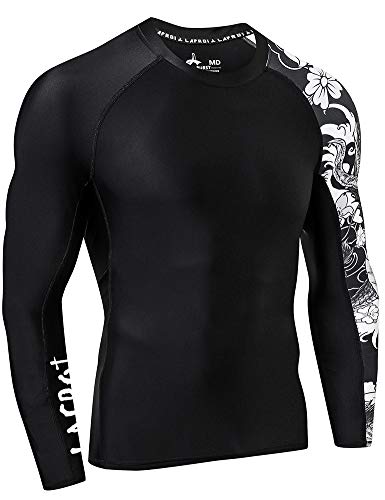 LAFROI Men's Long Sleeve UPF 50+ Baselayer Skins Performance Fit Compression Rash Guard-CLYYB