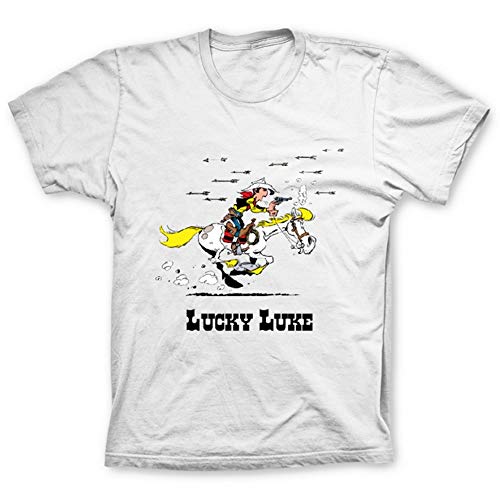 T-shirt Lucky Luke en coton anti-irritation blanc taille M