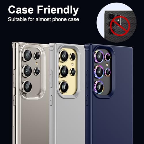 Image of WSKEN for Samsung Galaxy S24 Ultra Camera Lens Protector - Ultra Thin | Case Friendly, 9H Shatterproof Tempered Glass, Anti Scratch Metal Circle, Camera Screen Protector Cover Accessories, Yellow